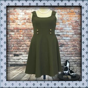 ModCloth Delightfully Charming Dress in Olive 1X